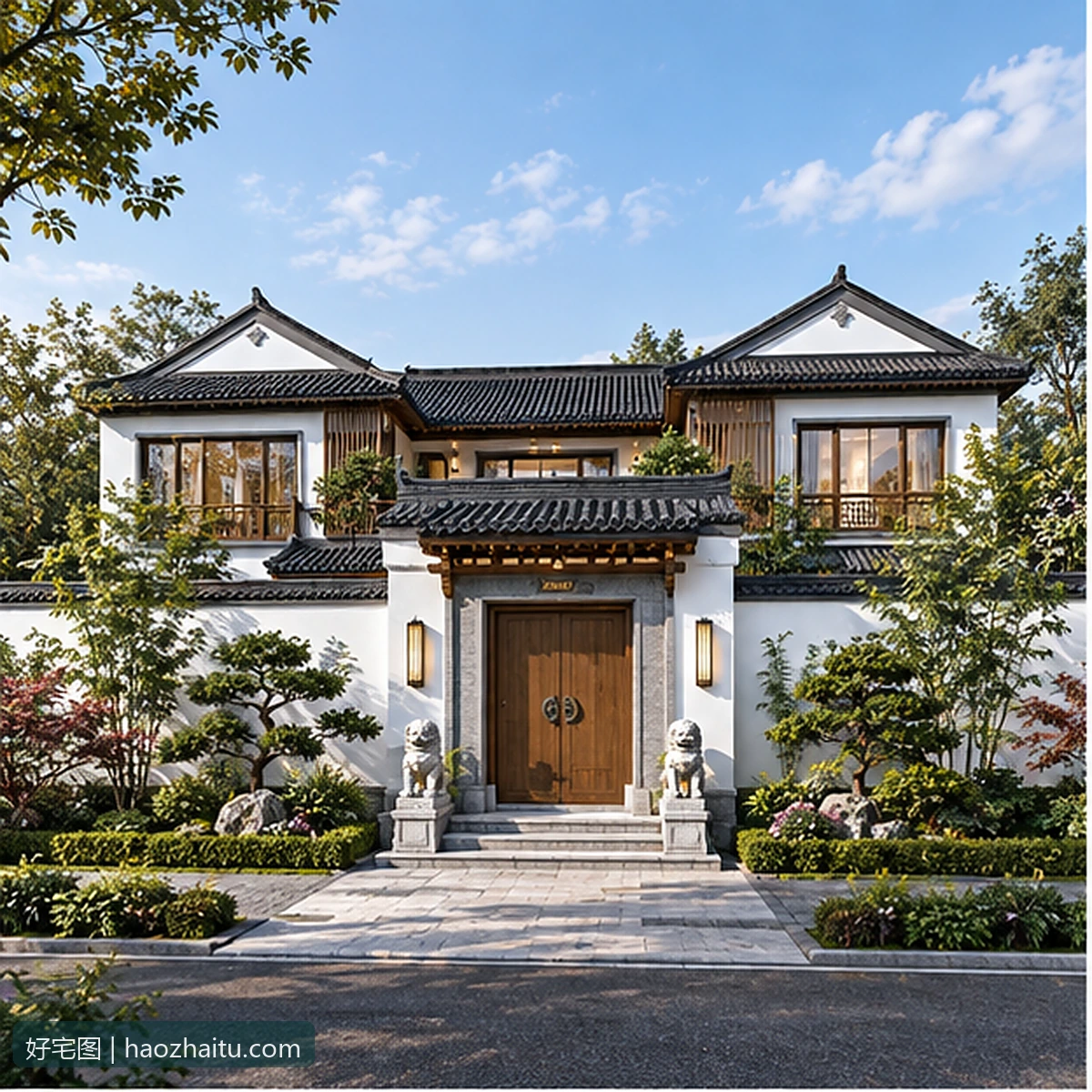 24.90米开间二层中式自建房,11卧7卫独立方案-好宅图纸网